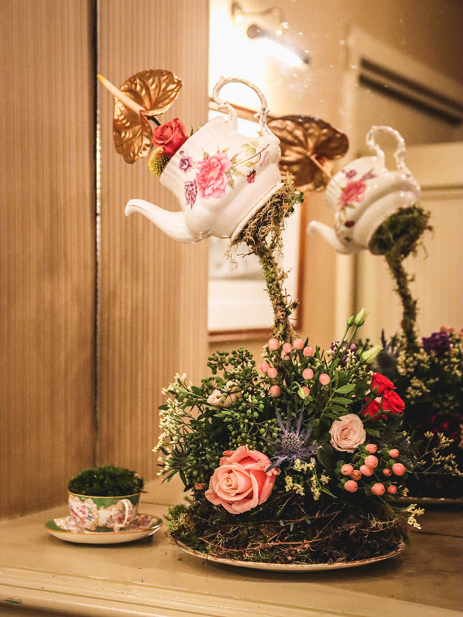 An Alice in Wonderland special event floral design by Artem Florum.