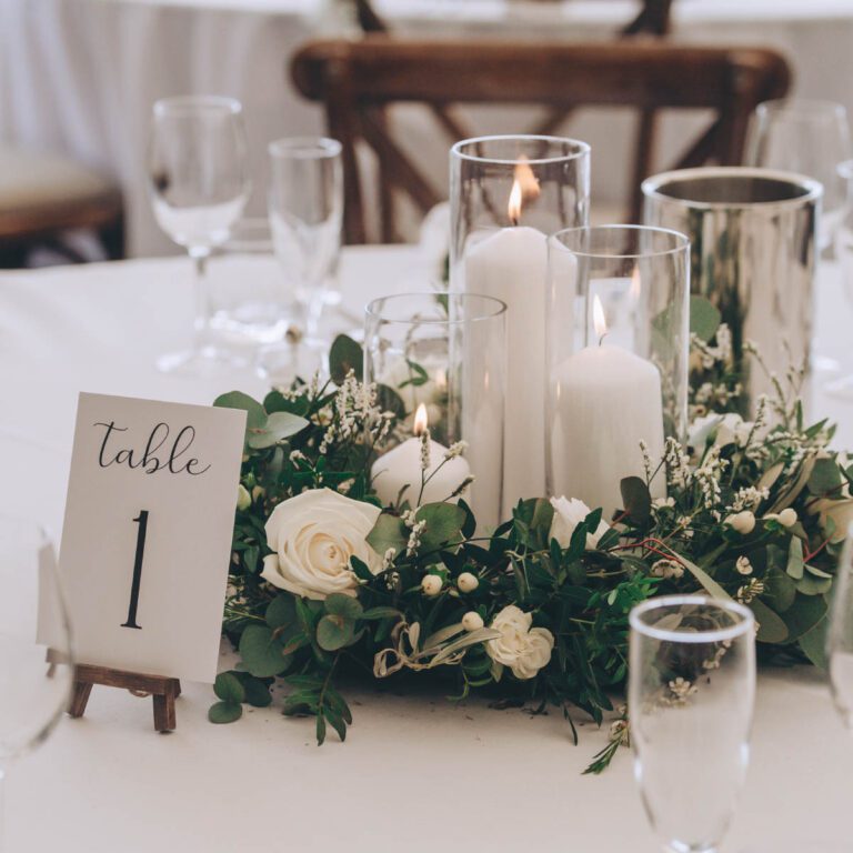 A stylish and delicate wedding place setting designed by Artem Florum